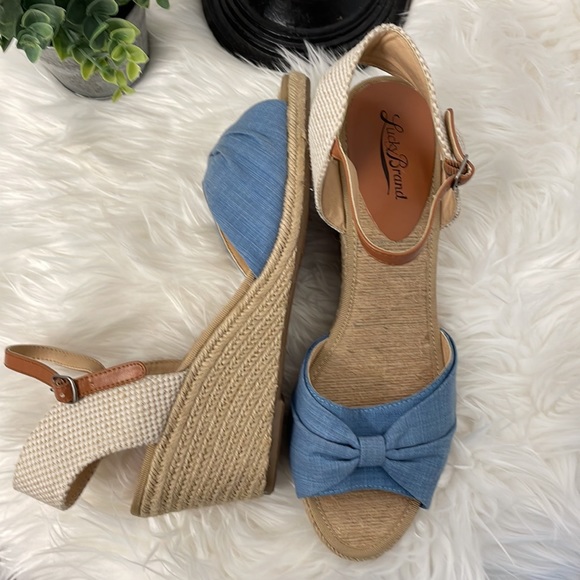 Lucky Brand Shoes - Lucky Brand Espadrille Denim Bow Wedge